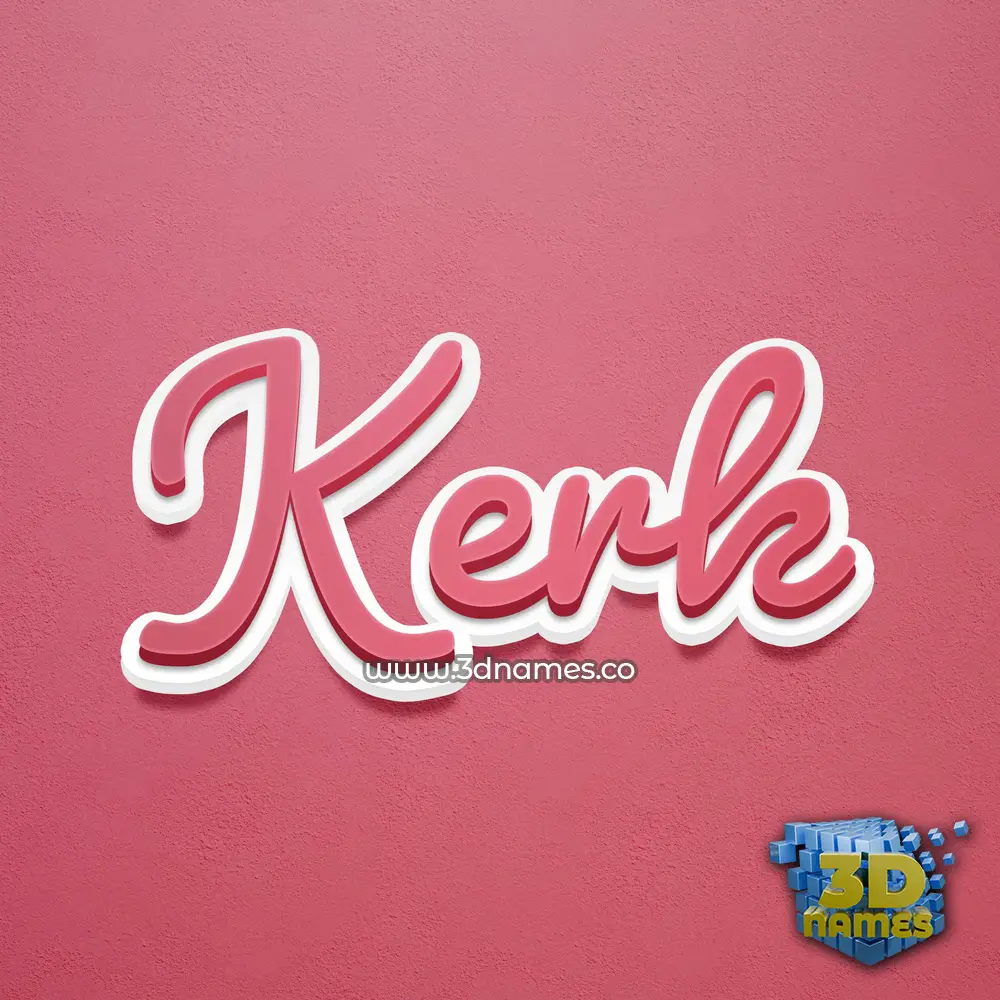 kerk in Red Scribble style - 3D name wallpaper