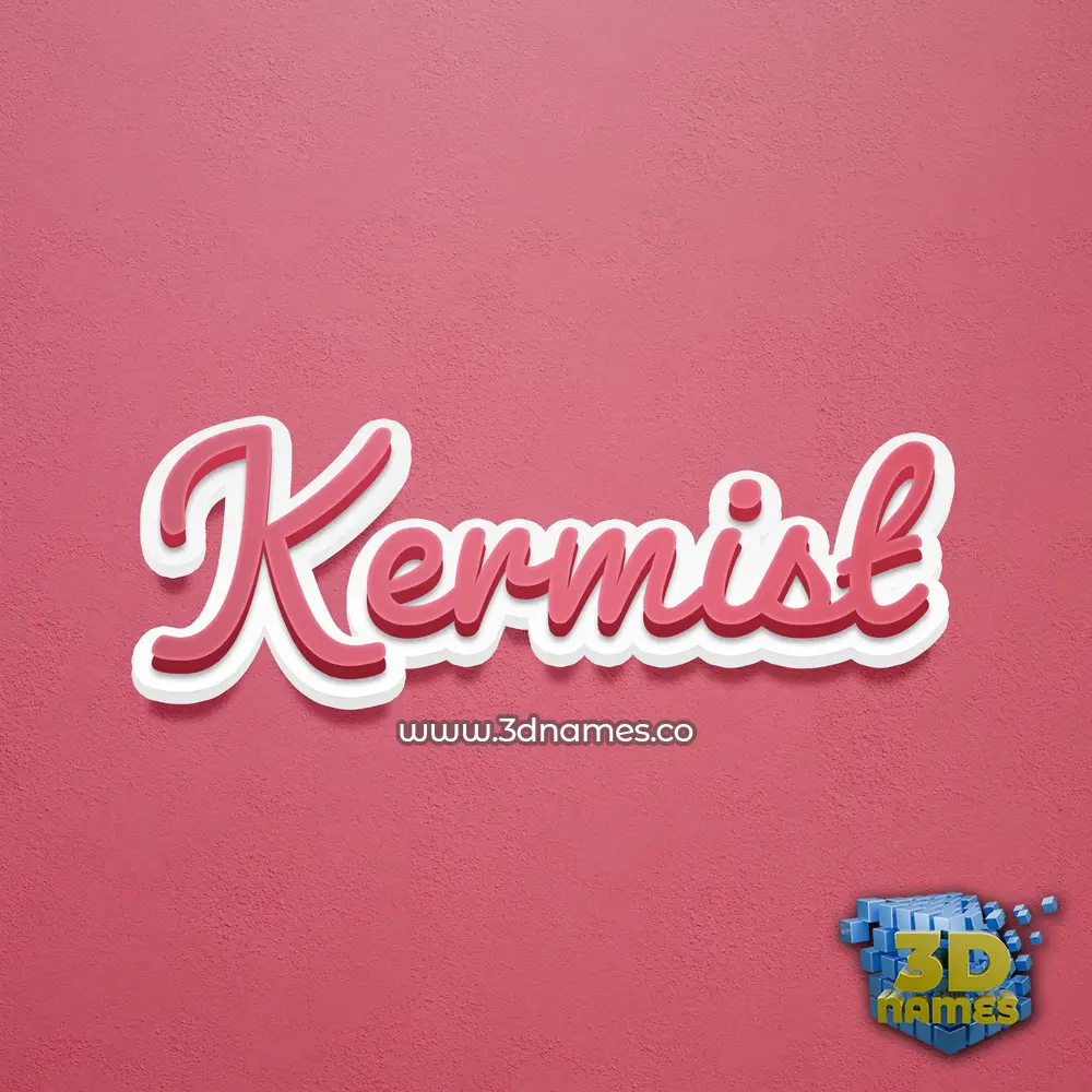kermist in Red Scribble style - 3D name wallpaper