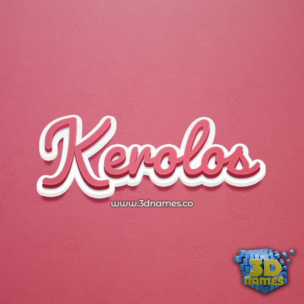 kerolos in Red Scribble style - 3D name wallpaper