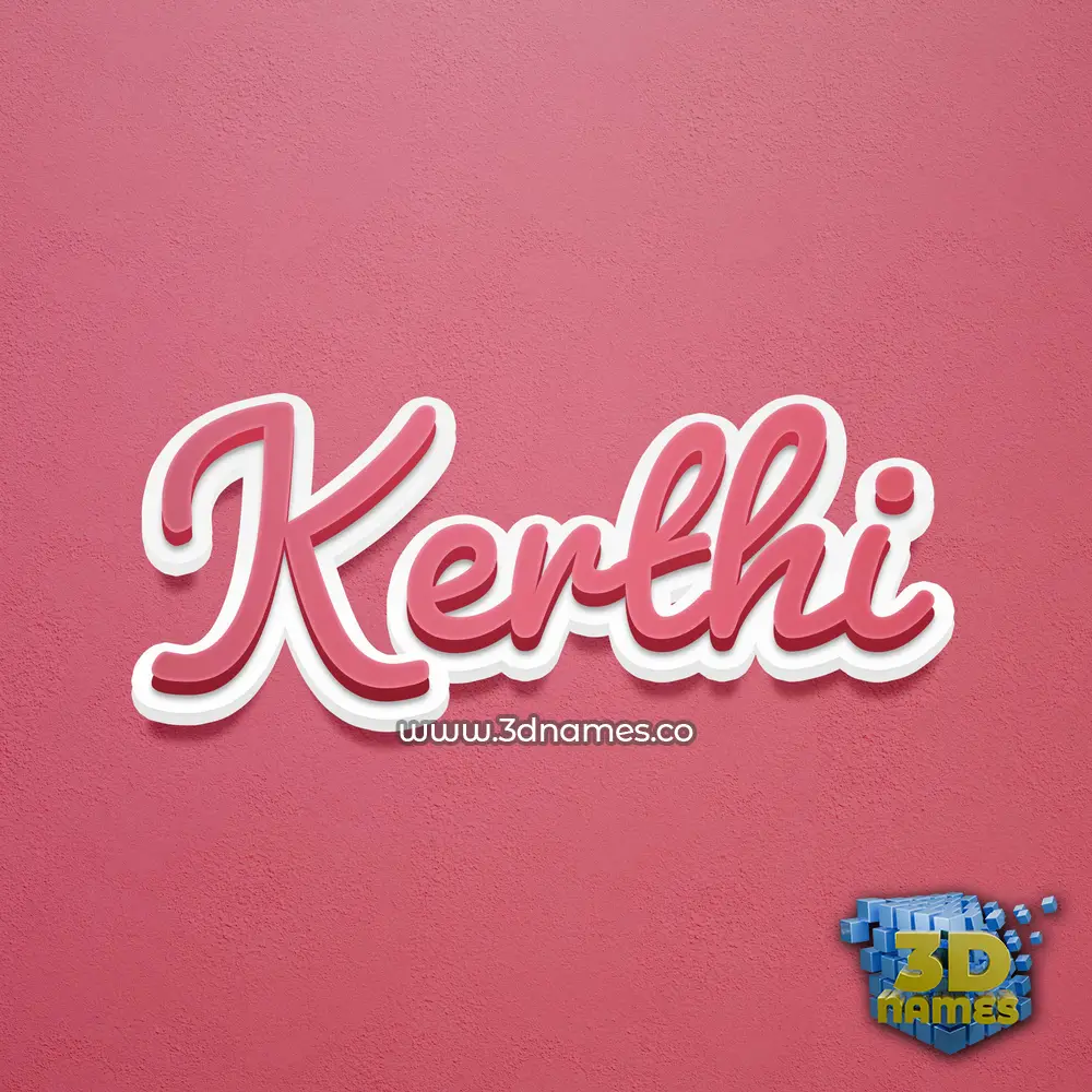 kerthi in Red Scribble style - 3D name wallpaper