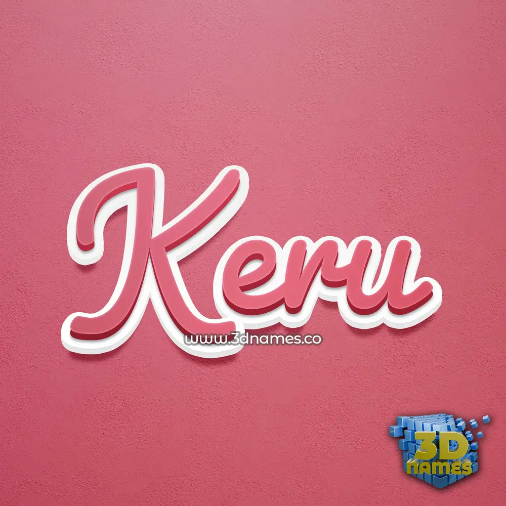 keru in Red Scribble style - 3D name wallpaper