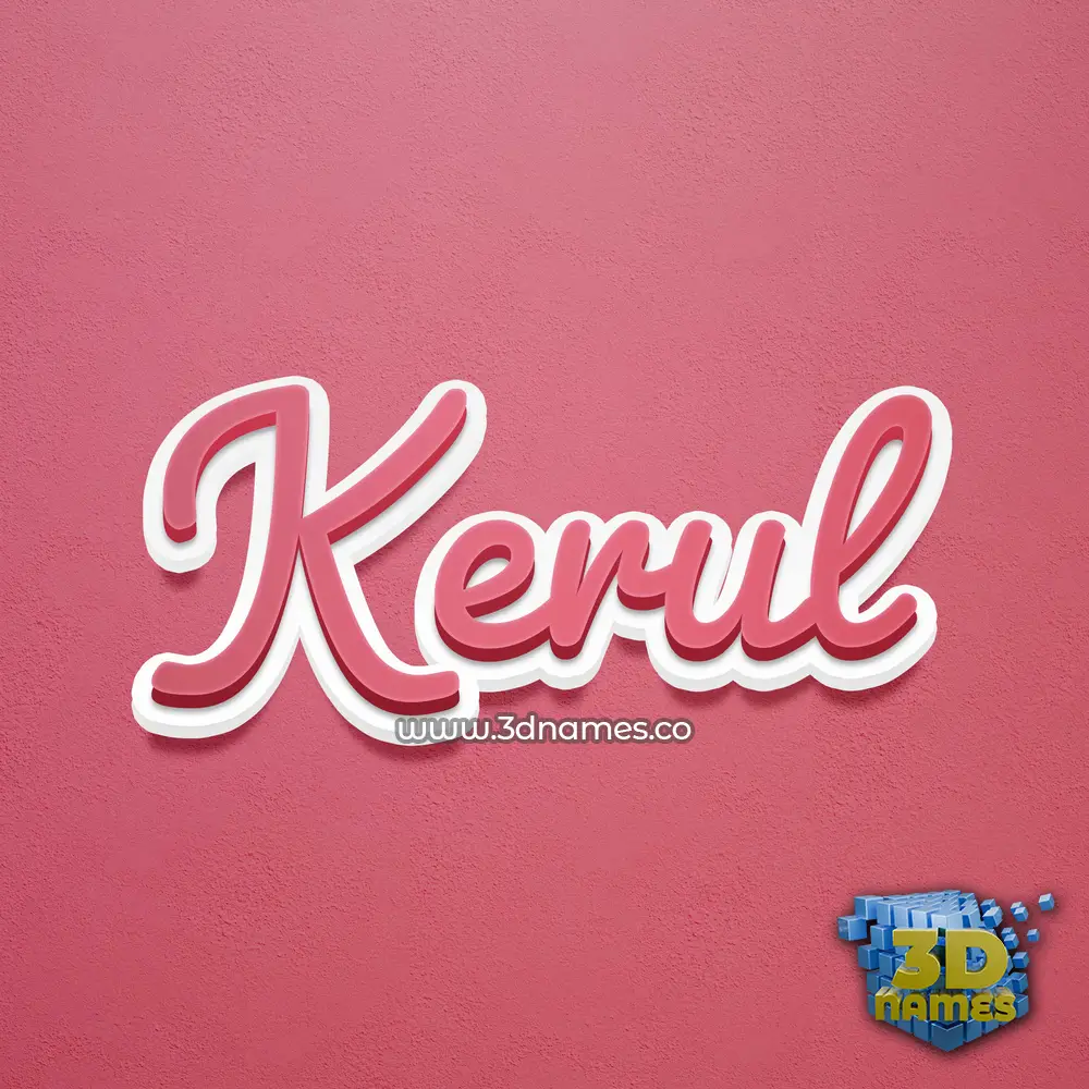 kerul in Red Scribble style - 3D name wallpaper
