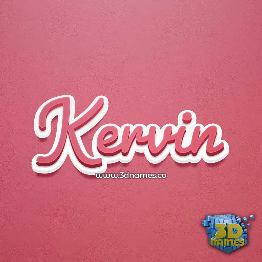 kervin in Red Scribble style - 3D name wallpaper