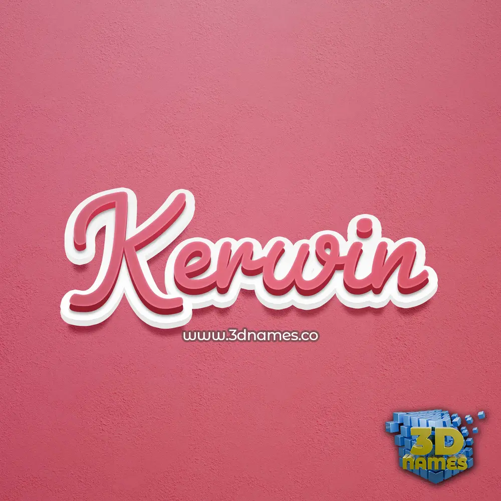 kerwin in Red Scribble style - 3D name wallpaper