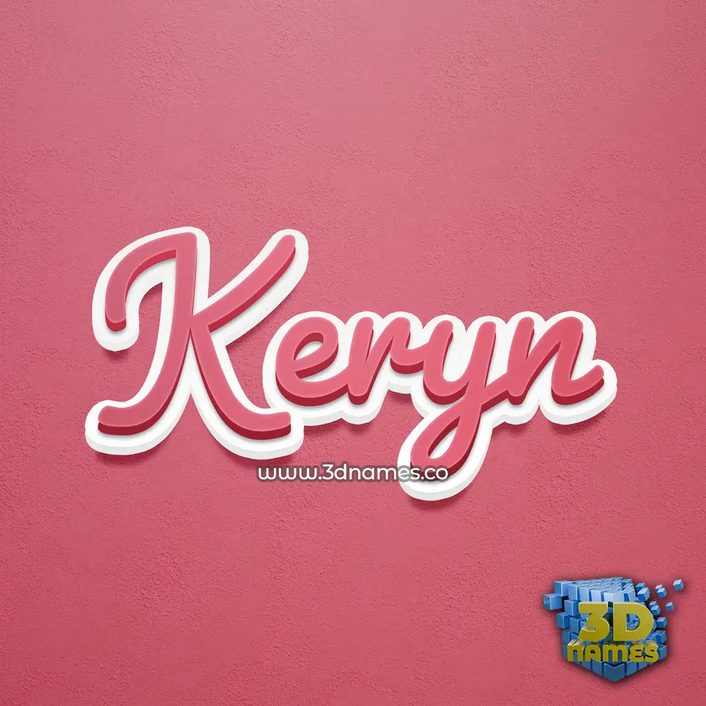 keryn in Red Scribble style - 3D name wallpaper