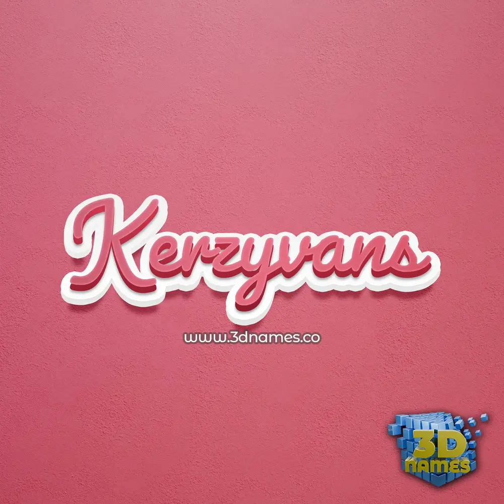 kerzyvans in Red Scribble style - 3D name wallpaper