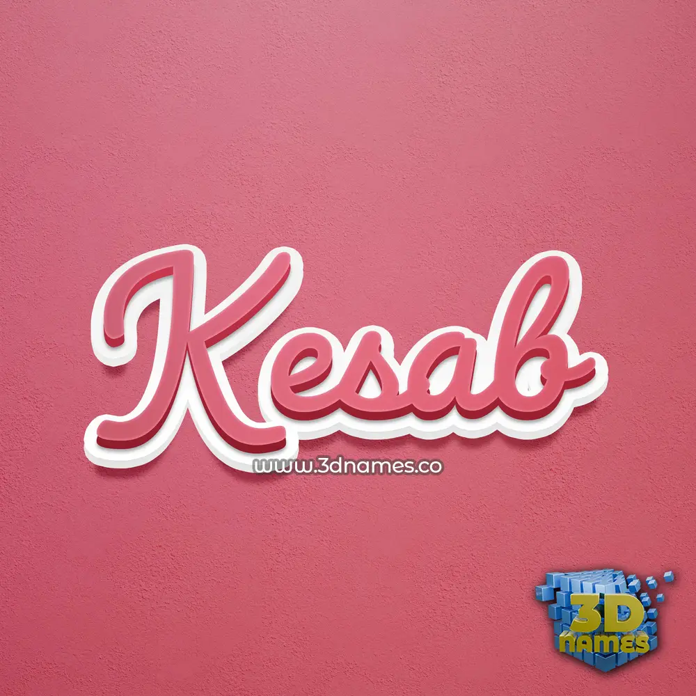 kesab in Red Scribble style - 3D name wallpaper