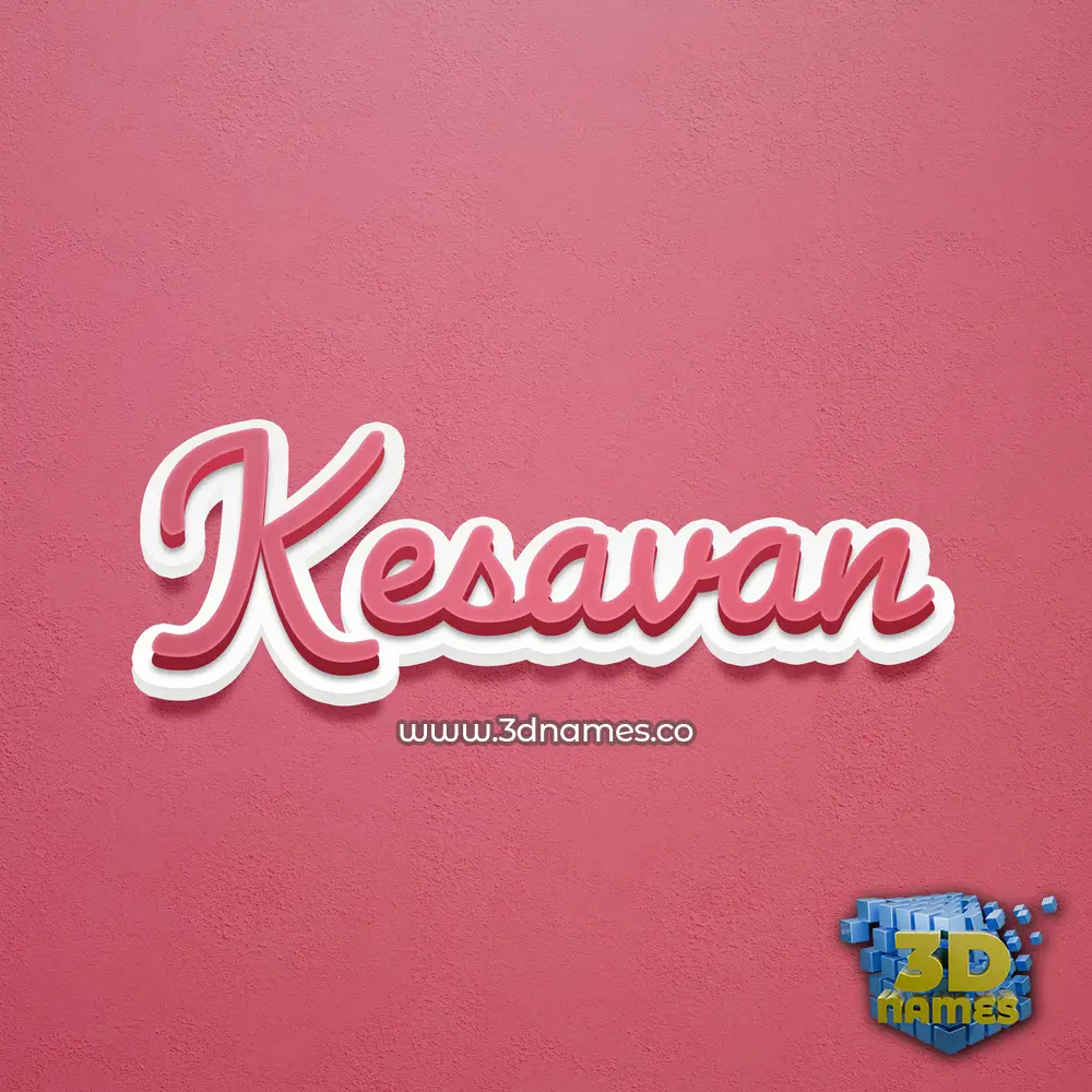 kesavan in Red Scribble style - 3D name wallpaper