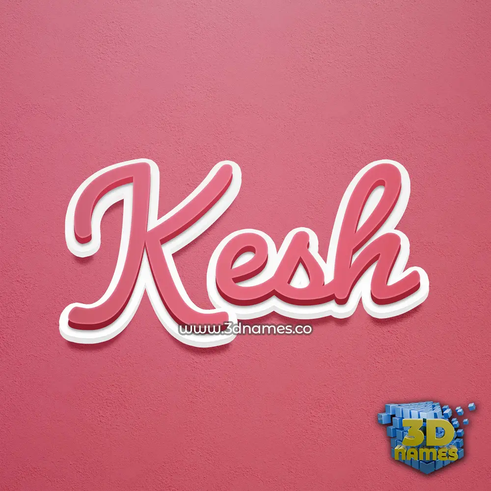 kesh in Red Scribble style - 3D name wallpaper