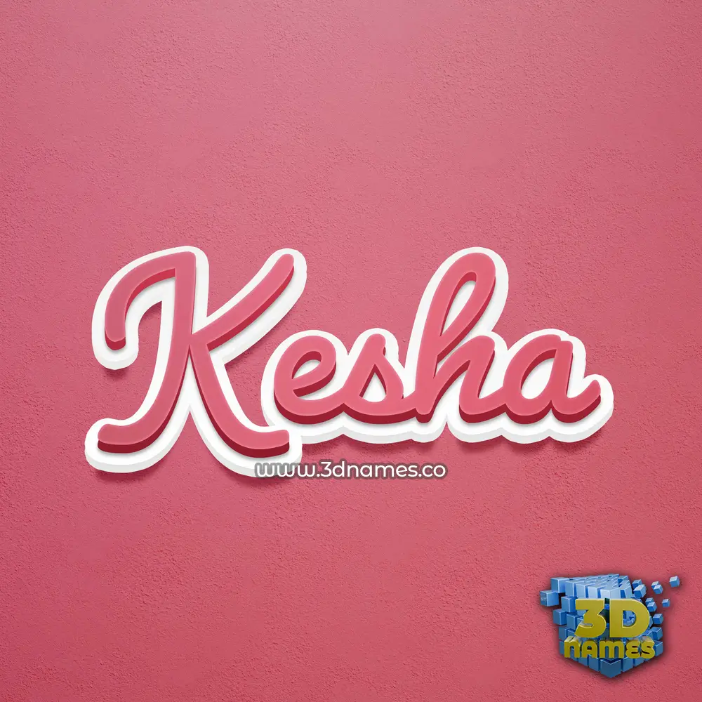 kesha in Red Scribble style - 3D name wallpaper