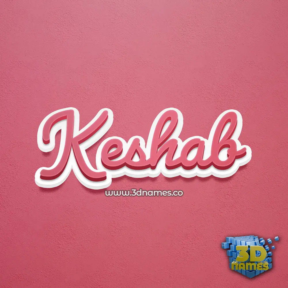 keshab in Red Scribble style - 3D name wallpaper