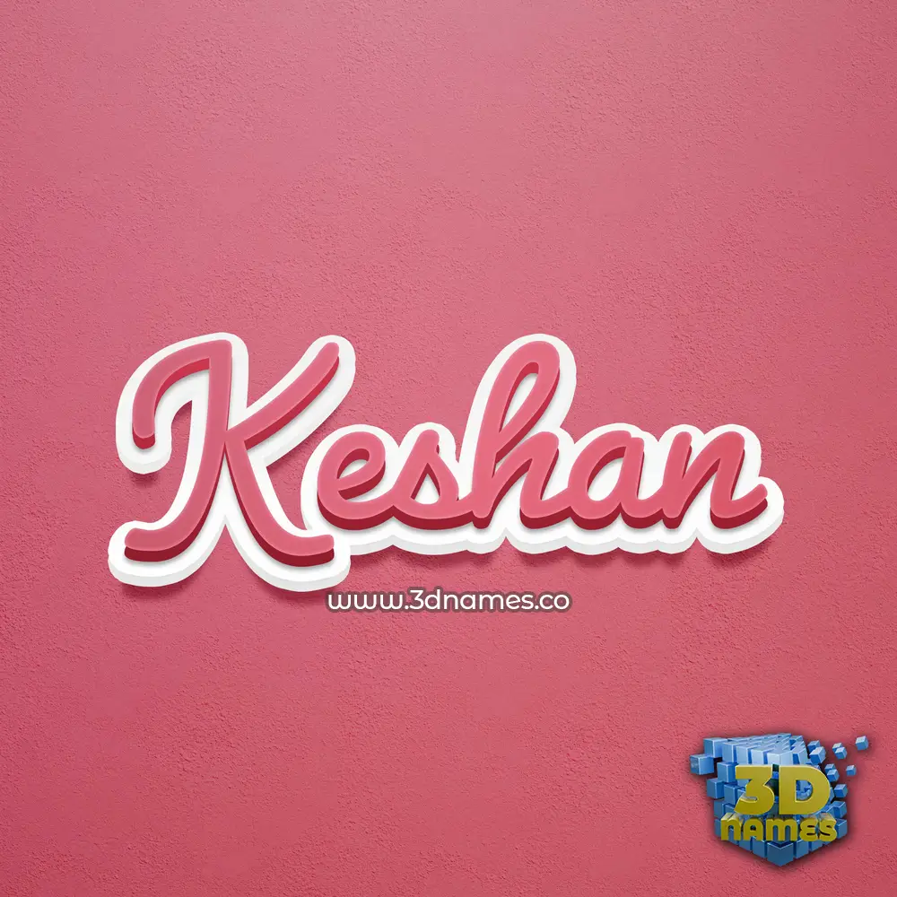 keshan in Red Scribble style - 3D name wallpaper
