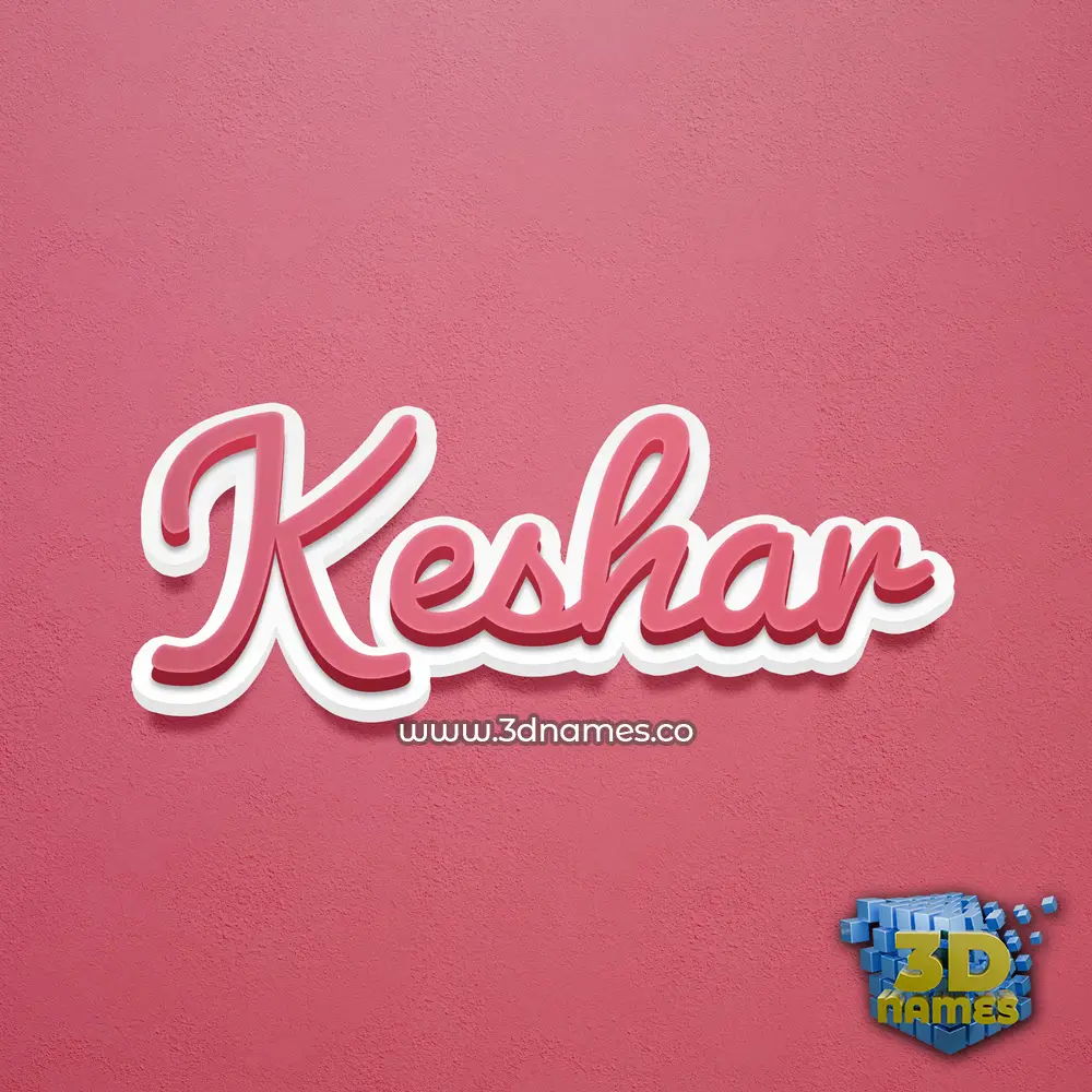 keshar in Red Scribble style - 3D name wallpaper