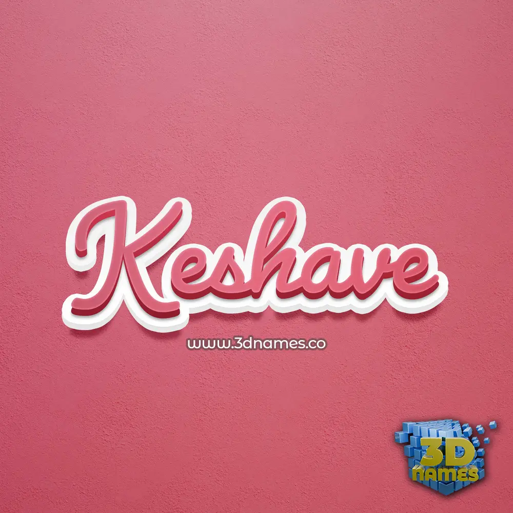 keshave in Red Scribble style - 3D name wallpaper
