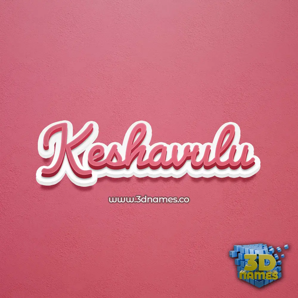 keshavulu in Red Scribble style - 3D name wallpaper