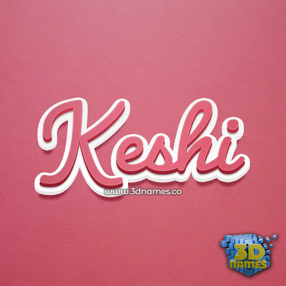 keshi in Red Scribble style - 3D name wallpaper