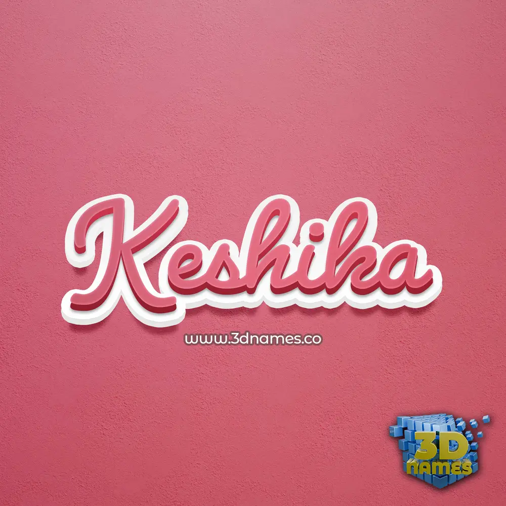keshika in Red Scribble style - 3D name wallpaper