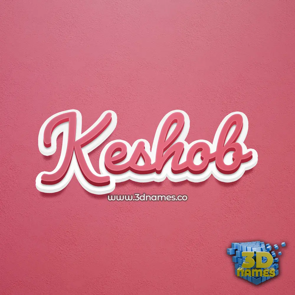 keshob in Red Scribble style - 3D name wallpaper