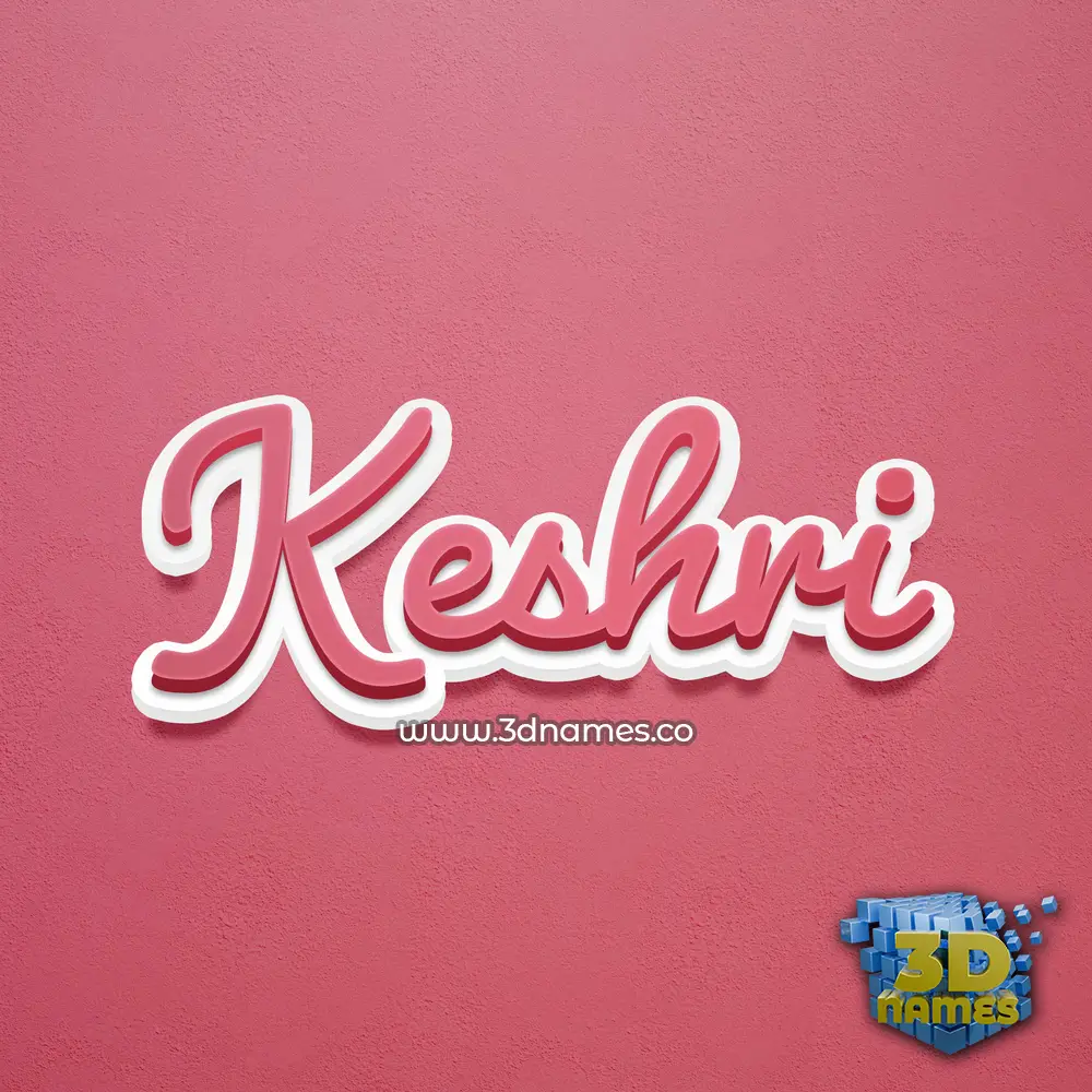 keshri in Red Scribble style - 3D name wallpaper