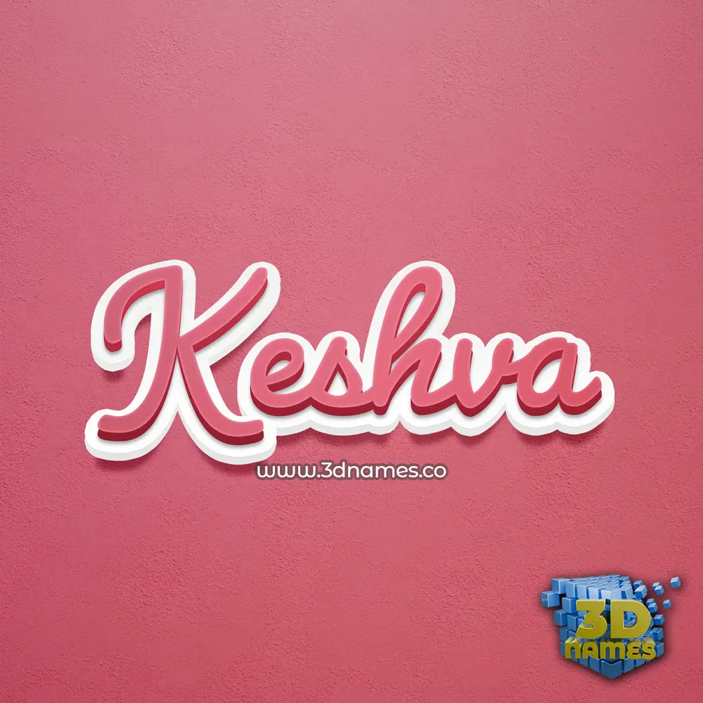 keshva in Red Scribble style - 3D name wallpaper