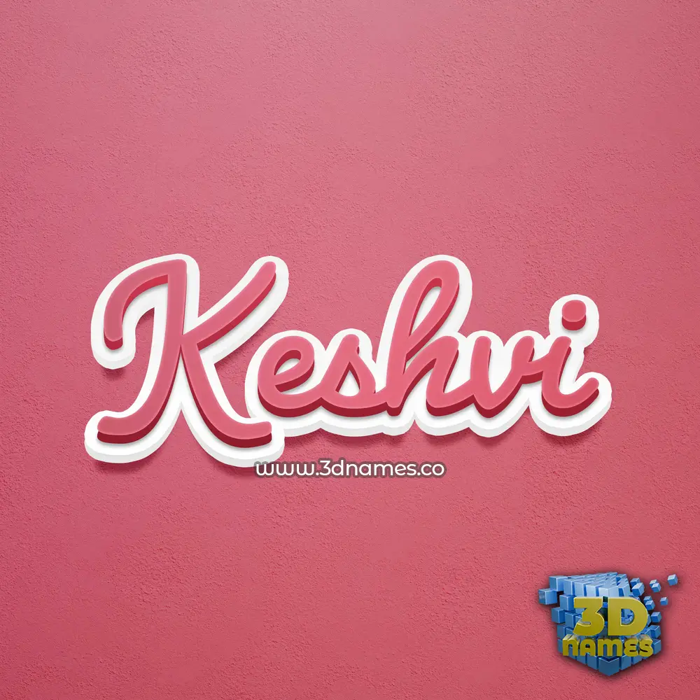 keshvi in Red Scribble style - 3D name wallpaper