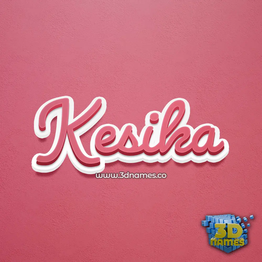 kesika in Red Scribble style - 3D name wallpaper
