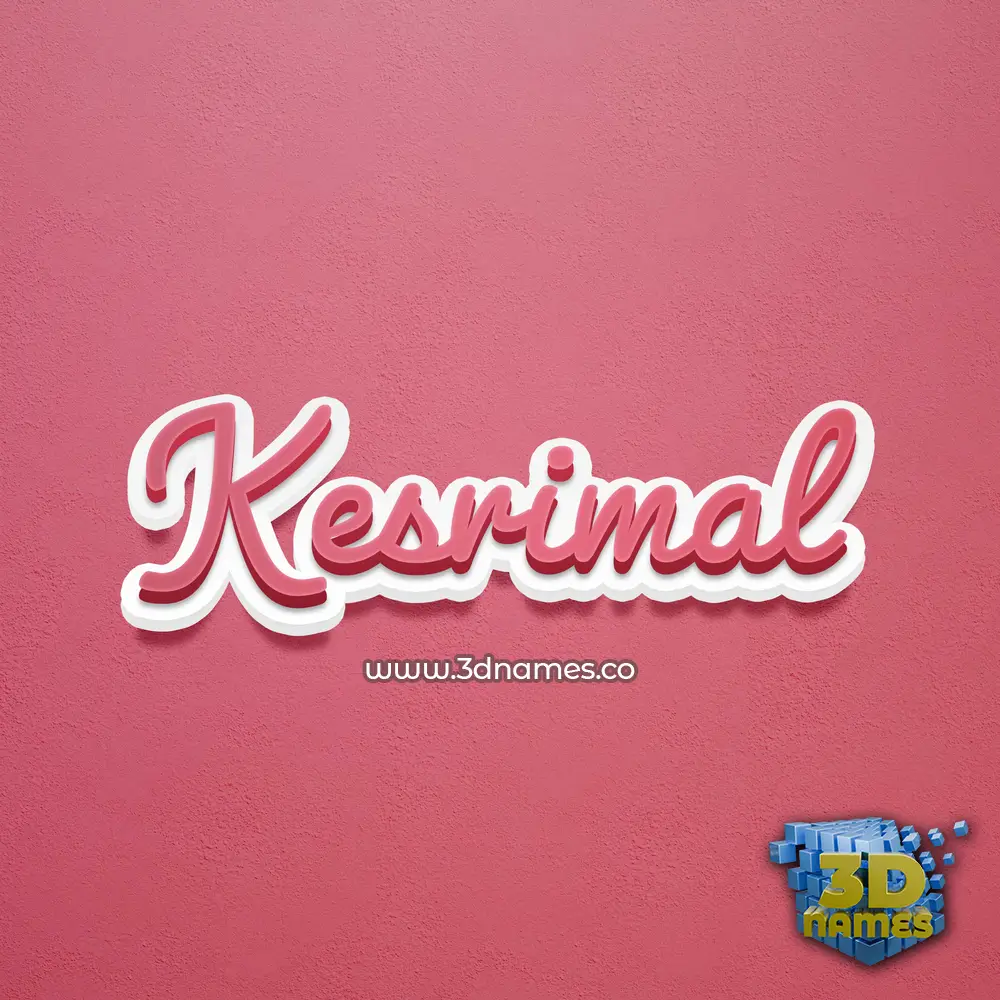 kesrimal in Red Scribble style - 3D name wallpaper