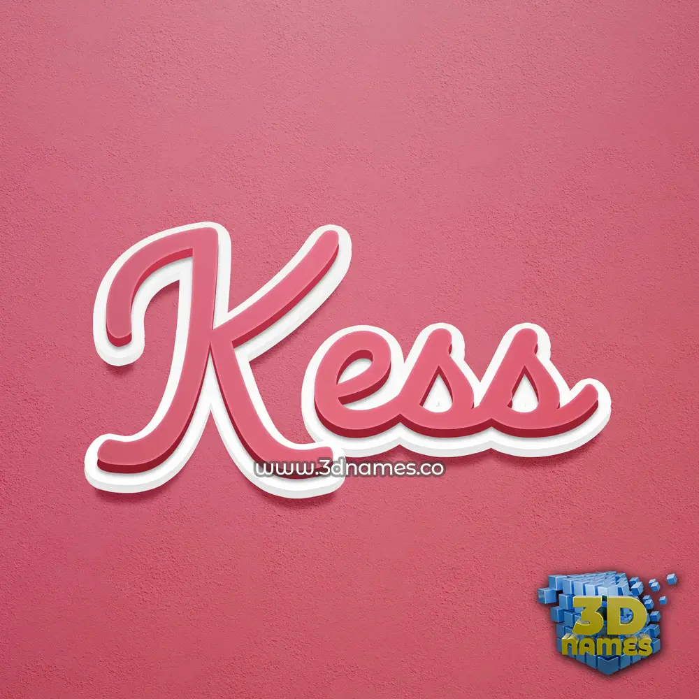 kess in Red Scribble style - 3D name wallpaper