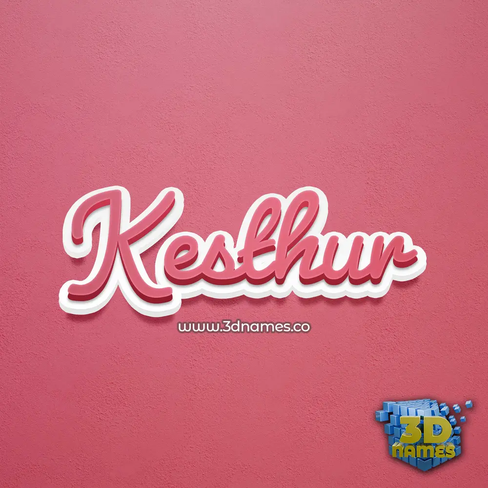 kesthur in Red Scribble style - 3D name wallpaper