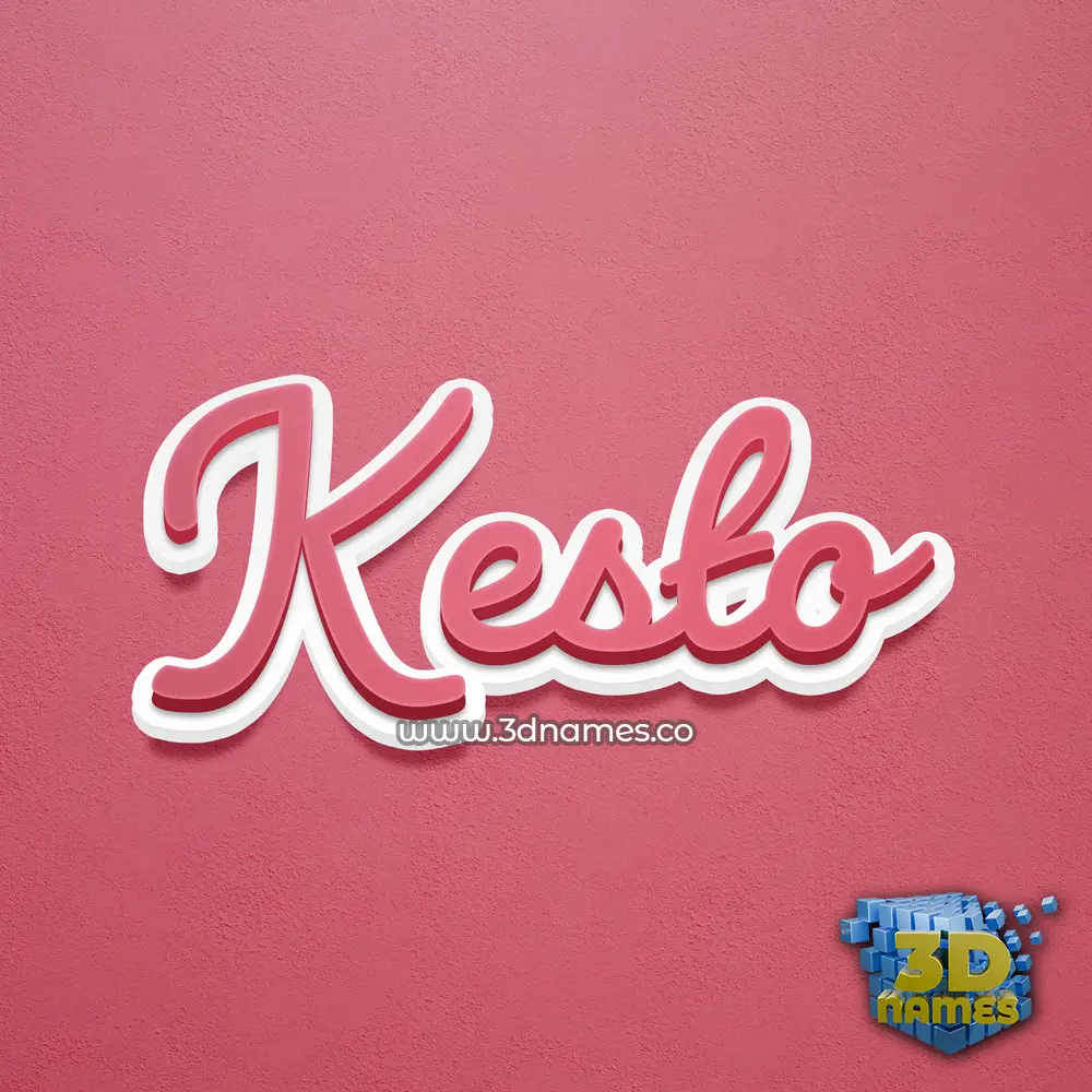 kesto in Red Scribble style - 3D name wallpaper