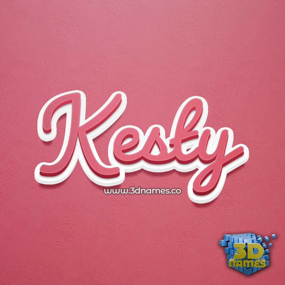 kesty in Red Scribble style - 3D name wallpaper
