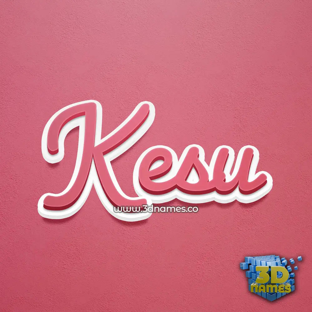 kesu in Red Scribble style - 3D name wallpaper