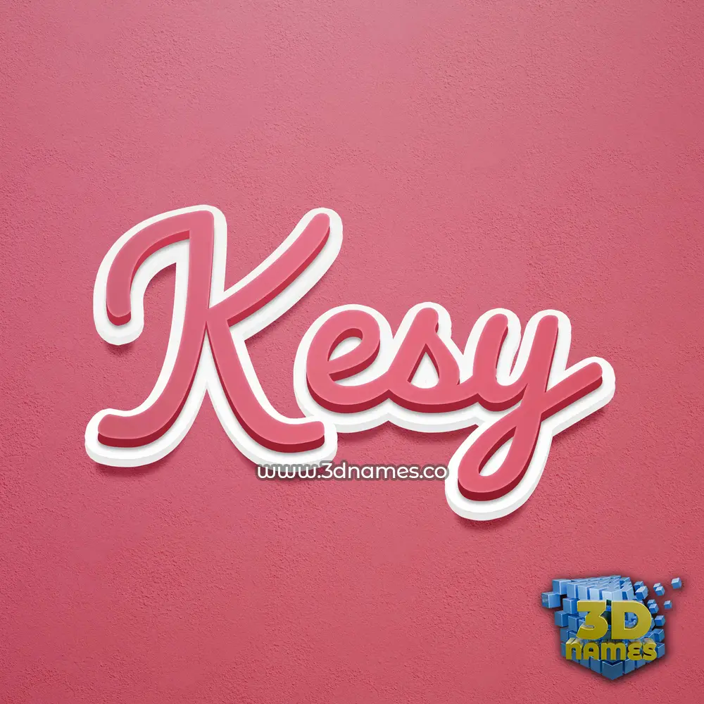 kesy in Red Scribble style - 3D name wallpaper