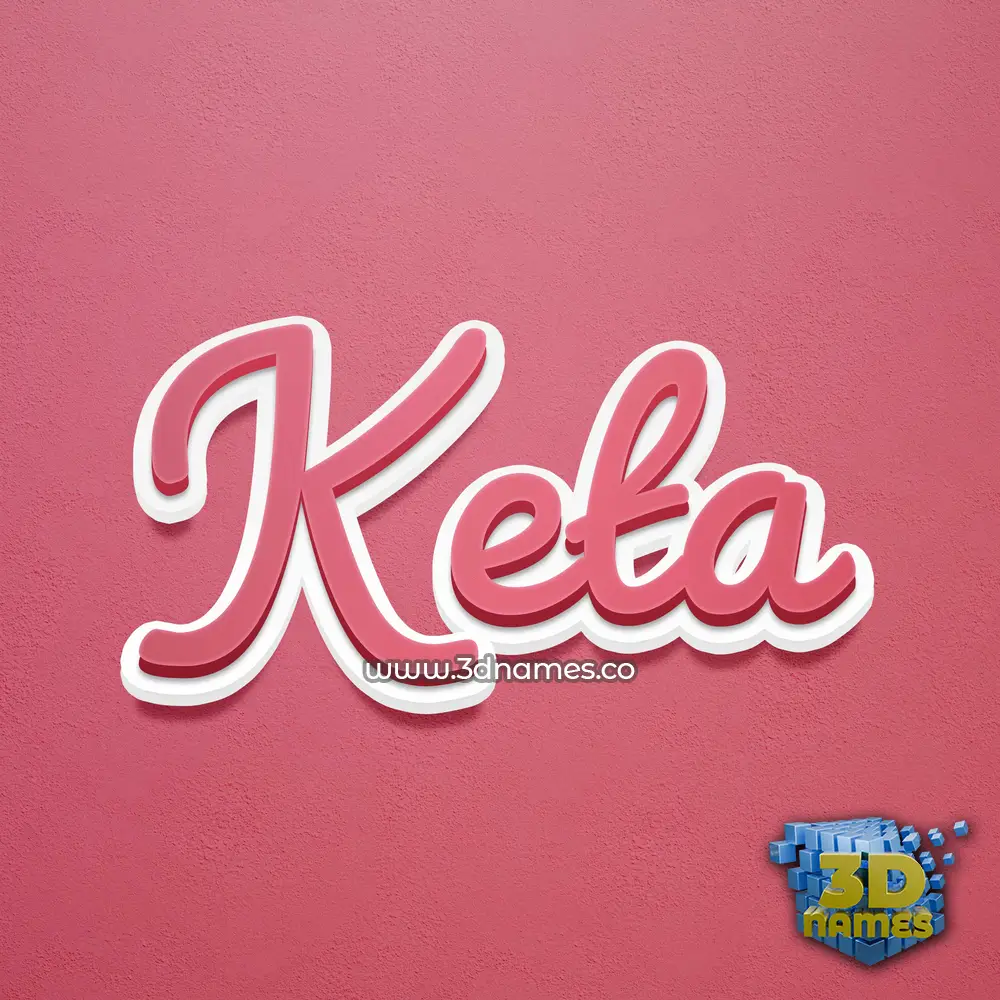 keta in Red Scribble style - 3D name wallpaper