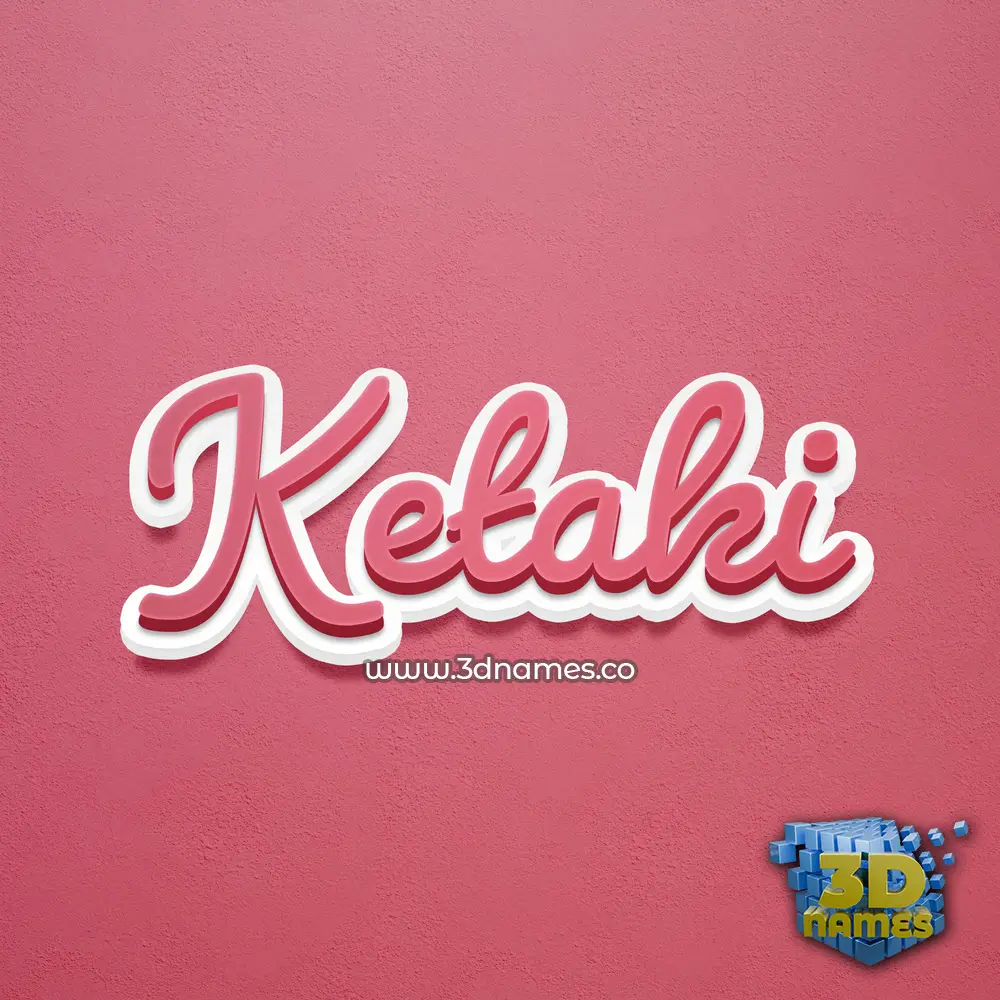 ketaki in Red Scribble style - 3D name wallpaper
