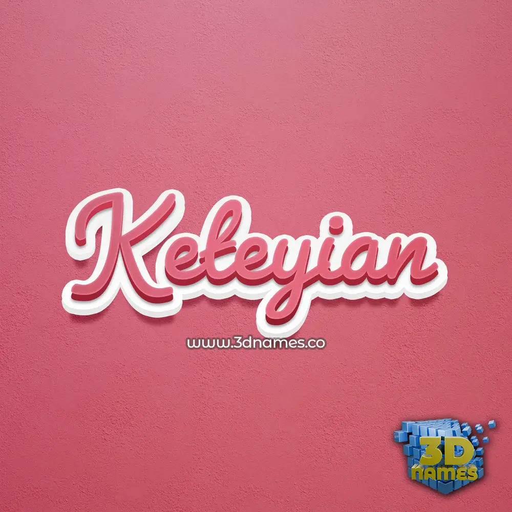 keteyian in Red Scribble style - 3D name wallpaper