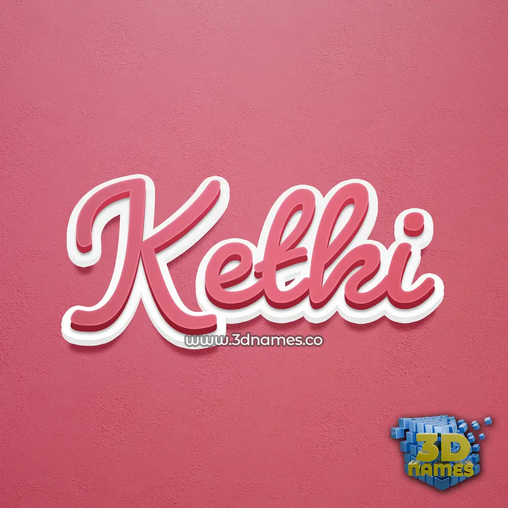 ketki in Red Scribble style - 3D name wallpaper