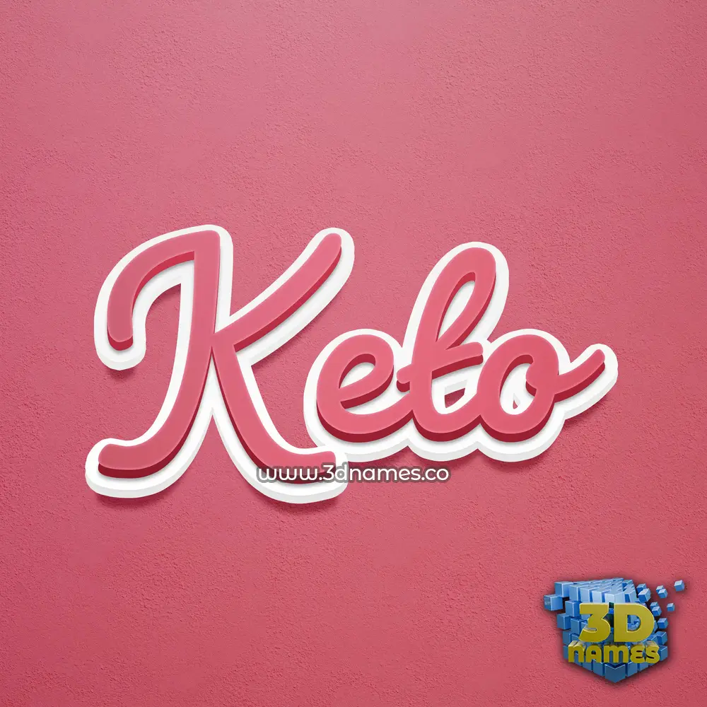 keto in Red Scribble style - 3D name wallpaper