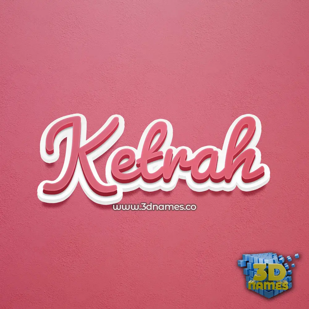 ketrah in Red Scribble style - 3D name wallpaper