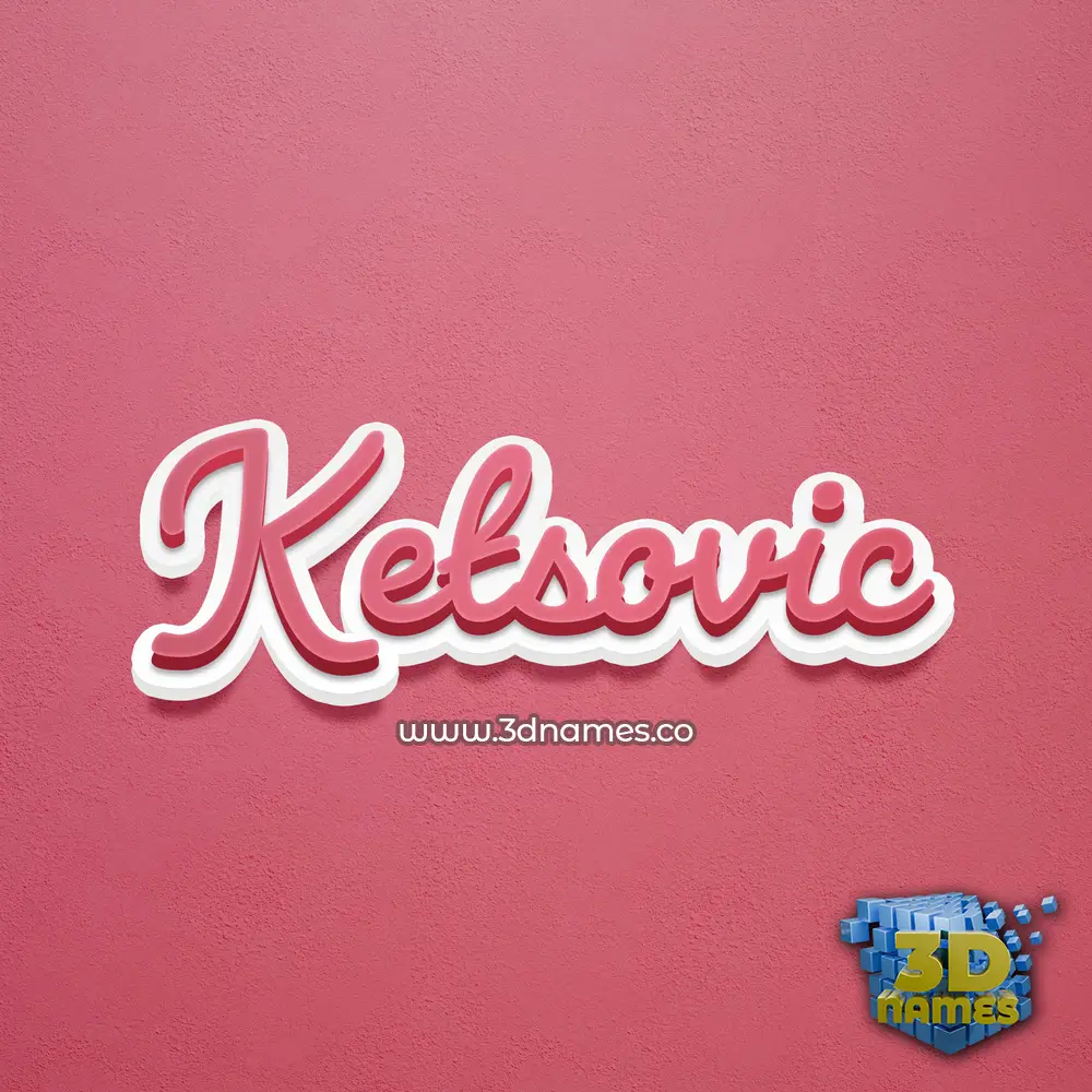 ketsovic in Red Scribble style - 3D name wallpaper