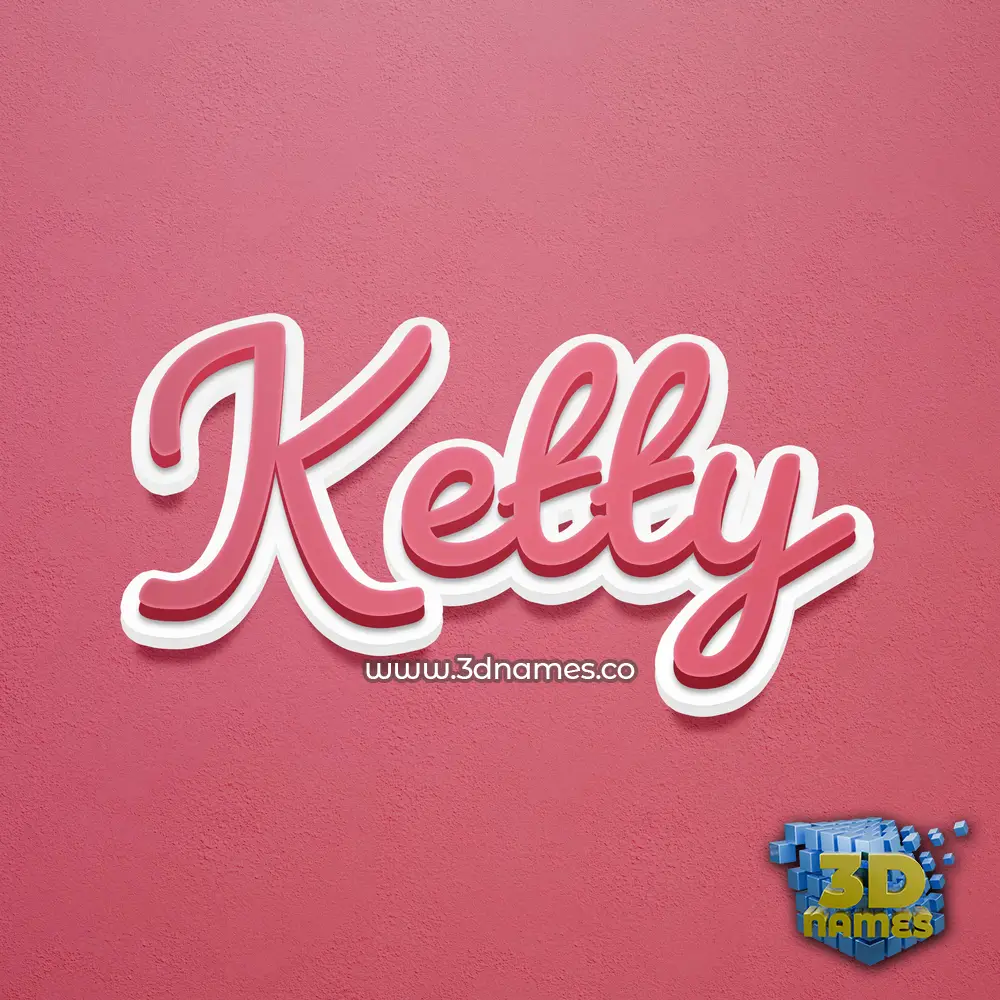 ketty in Red Scribble style - 3D name wallpaper