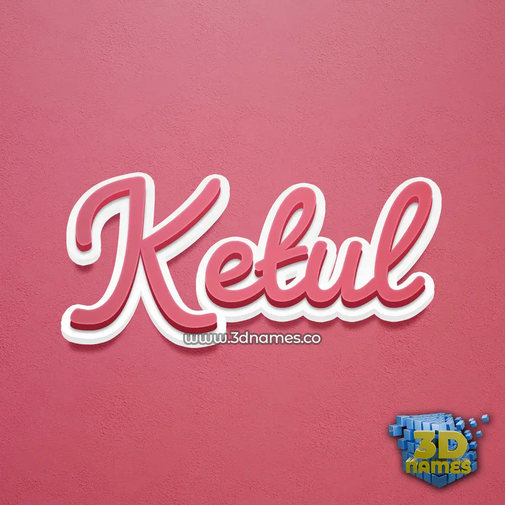 ketul in Red Scribble style - 3D name wallpaper