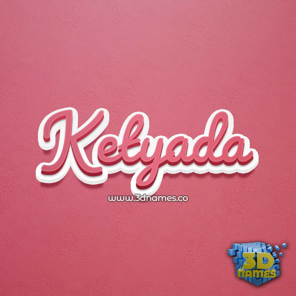 ketyada in Red Scribble style - 3D name wallpaper