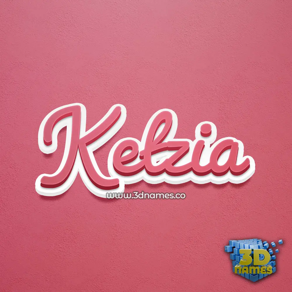 ketzia in Red Scribble style - 3D name wallpaper