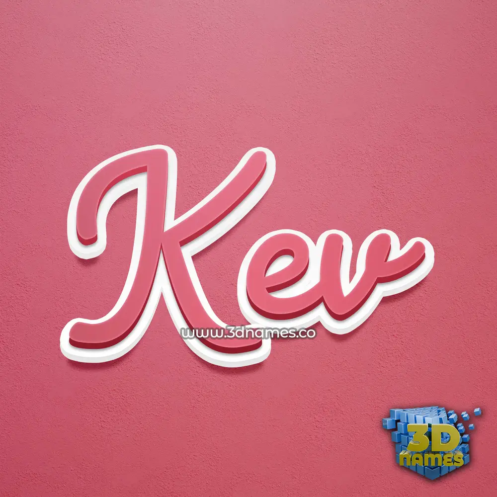 kev in Red Scribble style - 3D name wallpaper