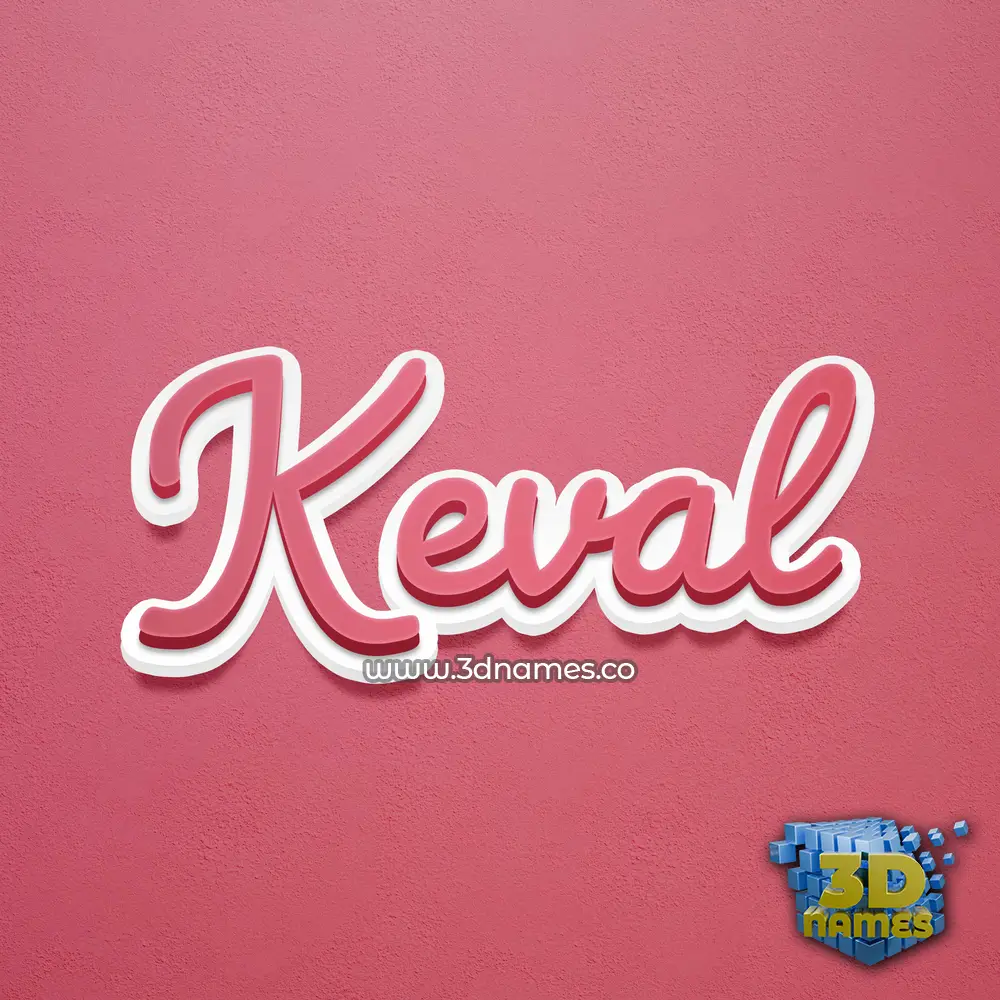 keval in Red Scribble style - 3D name wallpaper