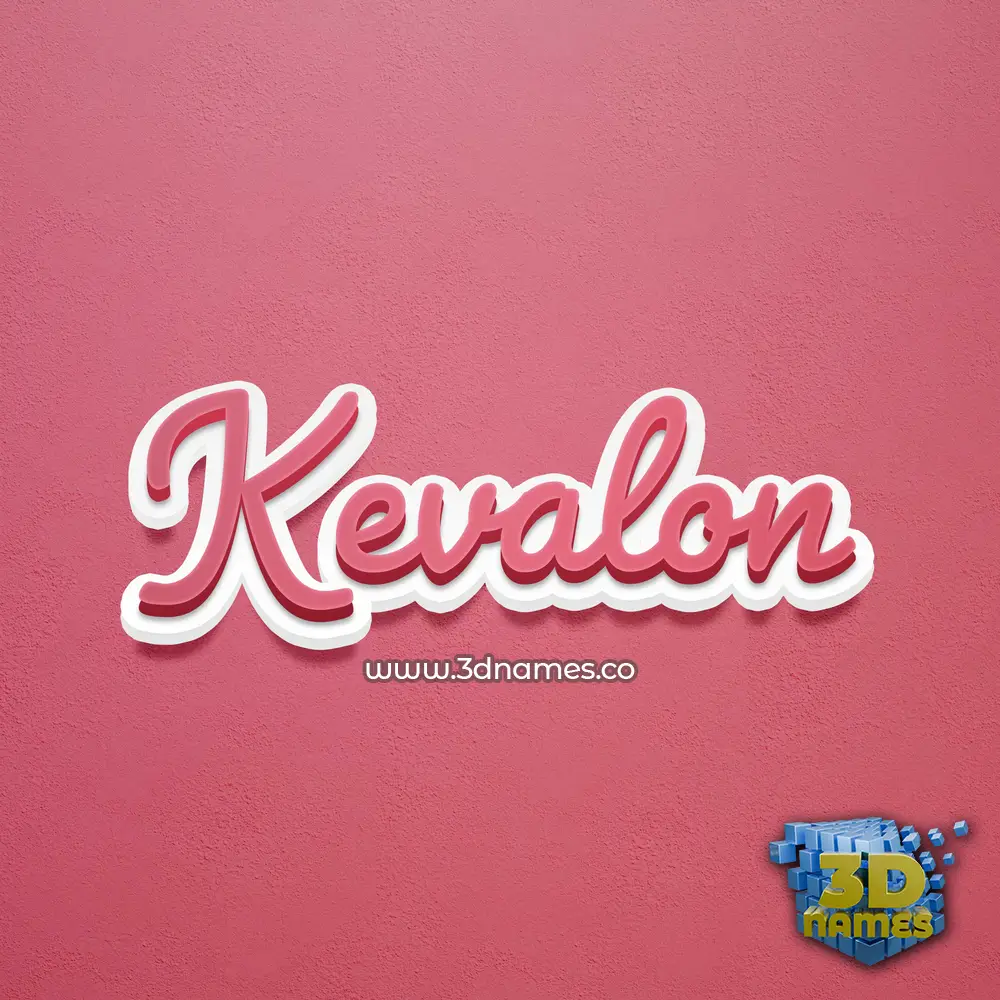 kevalon in Red Scribble style - 3D name wallpaper