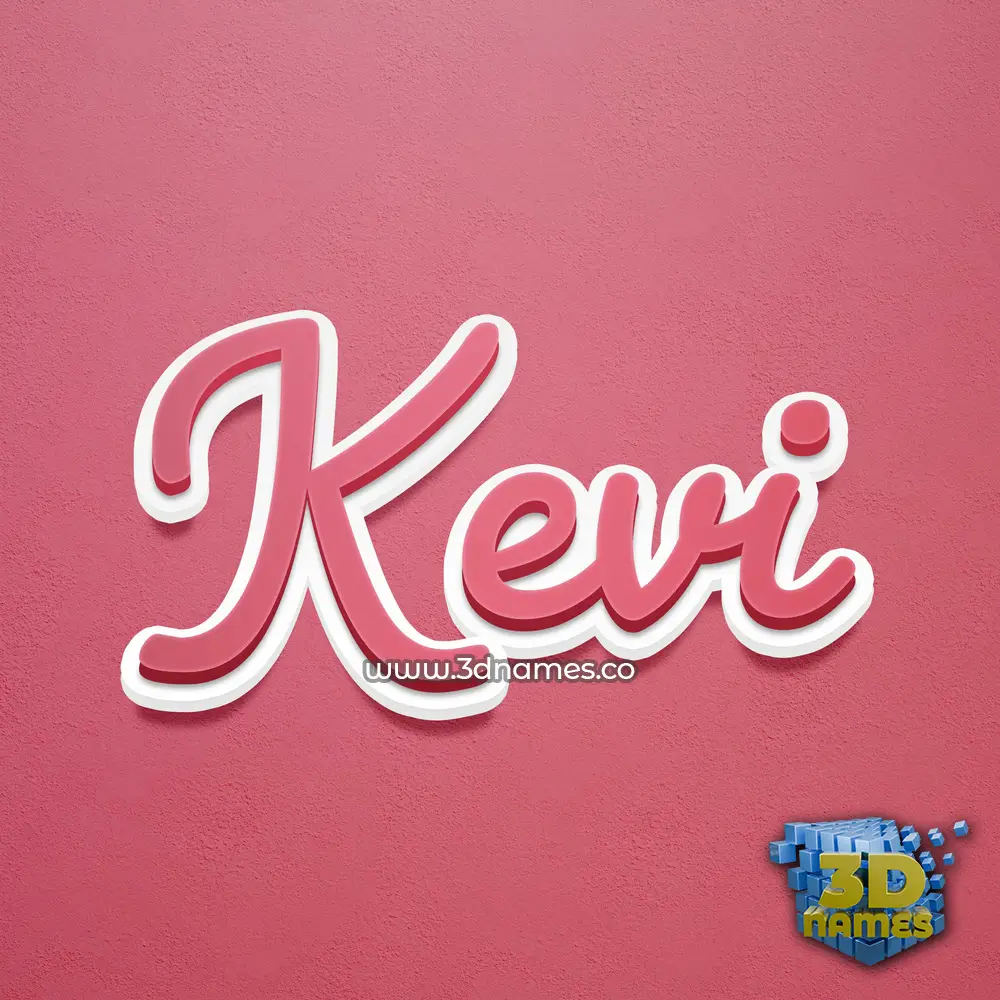 kevi in Red Scribble style - 3D name wallpaper