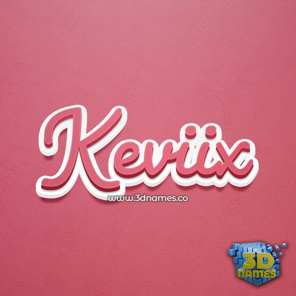 keviix in Red Scribble style - 3D name wallpaper