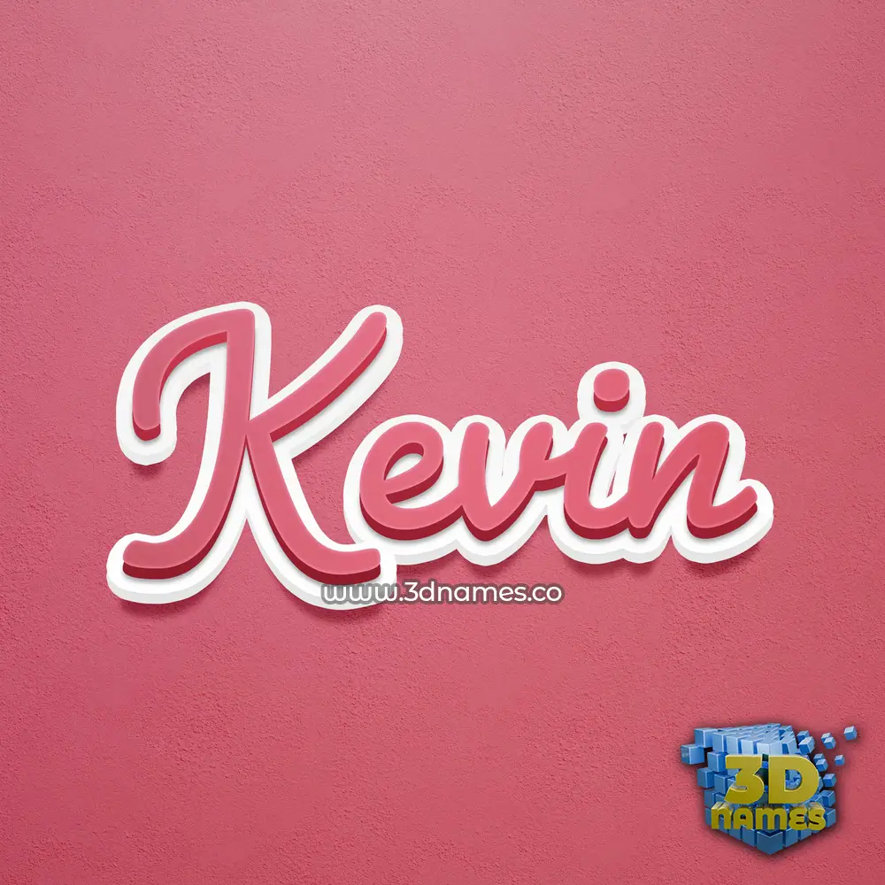kevin in Red Scribble style - 3D name wallpaper
